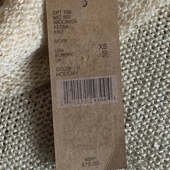 Cremieux Sequin Cow Neck Sweater PullOver XS NWT - Picture 8 of 9